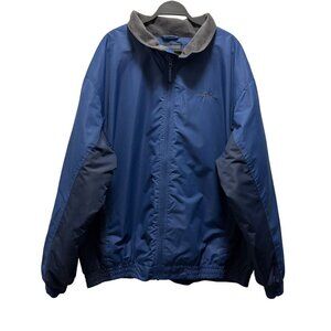 Cabelas Mens 3XLT Blue & Gray  Full-Zip Jacket With Fleece Lining Mock Turtlenec